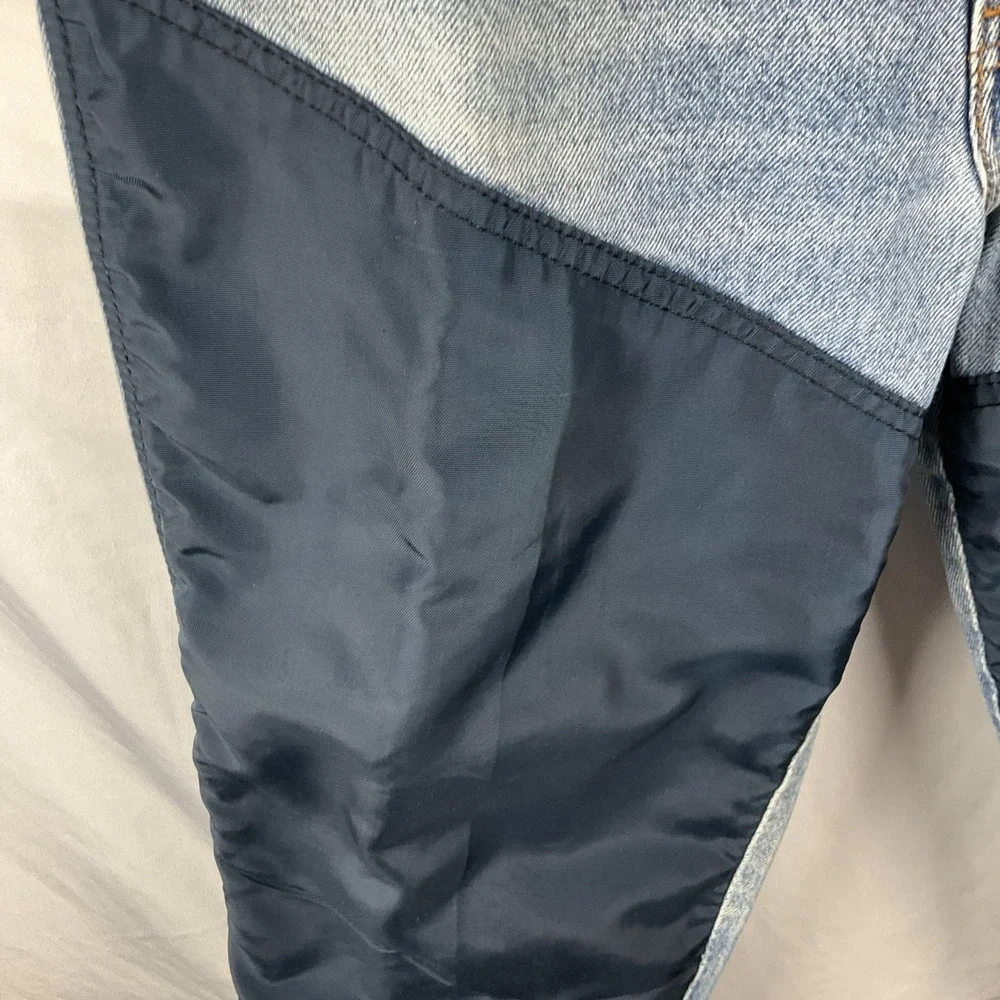 Levi's 550 Jeans Mens Blue 38x32 USA Made Vintage Denim Custom Nylon Panel Pants